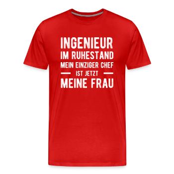 Ingenieur Spruch Ehefrau - Männer Premium Bio T-Shirt - Rot - Vorne - Damien (186cm)