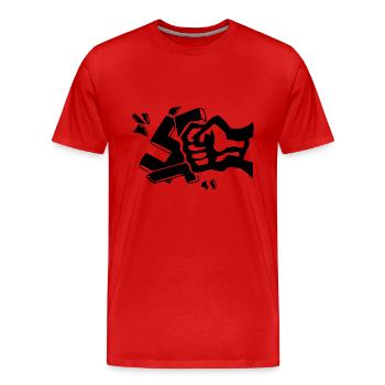 Contre les nazis faust - T-shirt bio Premium Homme - rouge - Devant - Damien (186cm)