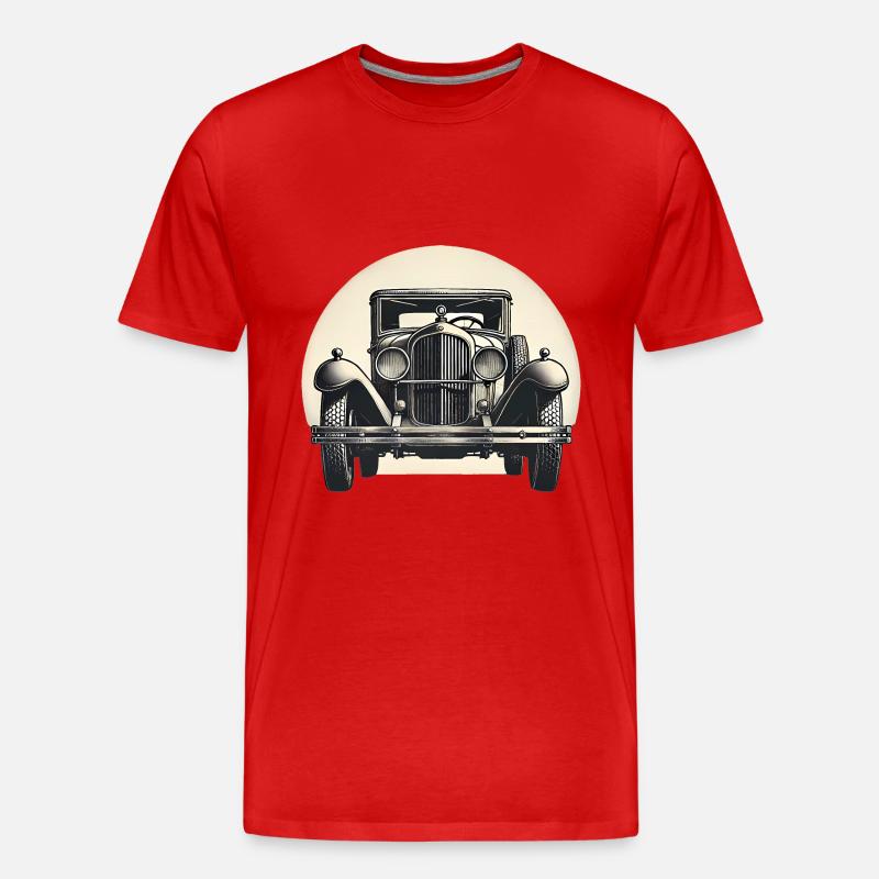 Klassischer Oldtimer Retro Design - Männer Premium Bio T-Shirt - Rot