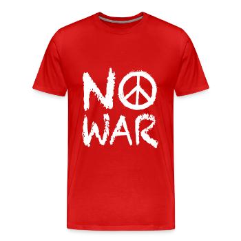Pas de guerre paix Street Art - T-shirt bio Premium Homme - rouge - Devant - Damien (186cm)