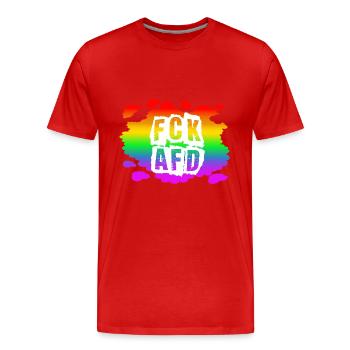 Stop AfD contre la droite, la démocratie, la diversité, la gauche - T-shirt bio Premium Homme - rouge - Devant - Damien (186cm)