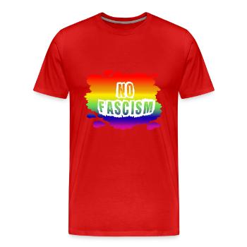 Stop AfD contre la droite, la démocratie, la diversité, la gauche - T-shirt bio Premium Homme - rouge - Devant - Damien (186cm)