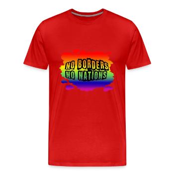 Stop AfD contre la droite, la démocratie, la diversité, la gauche - T-shirt bio Premium Homme - rouge - Devant - Damien (186cm)