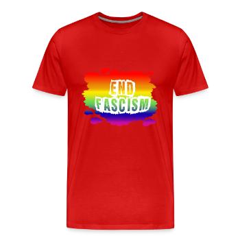 Stop AfD contre la droite, la démocratie, la diversité, la gauche - T-shirt bio Premium Homme - rouge - Devant - Damien (186cm)