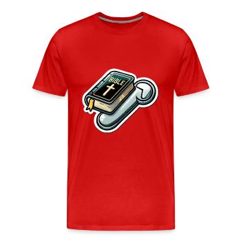 Slide to Activate Pioneer Mode - Men's Premium Organic T-Shirt - red - Front - Damien (186cm)