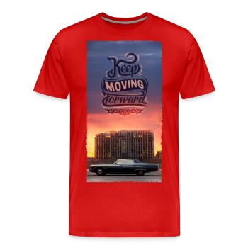 Keep Moving Forward - Men's Premium Organic T-Shirt - red - Front - Damien (186cm)