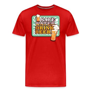 SAFE WATER DRINK BEER - Männer Premium Bio T-Shirt - Rot - Vorne - Damien (186cm)