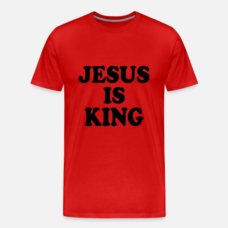 Jesus is king - Männer Premium Bio T-Shirt - Rot