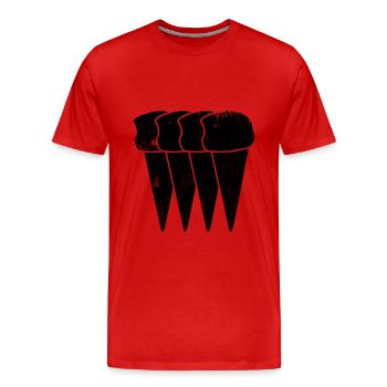 Eiscreme - Männer Premium Bio T-Shirt - Rot - Vorne - Damien (186cm)