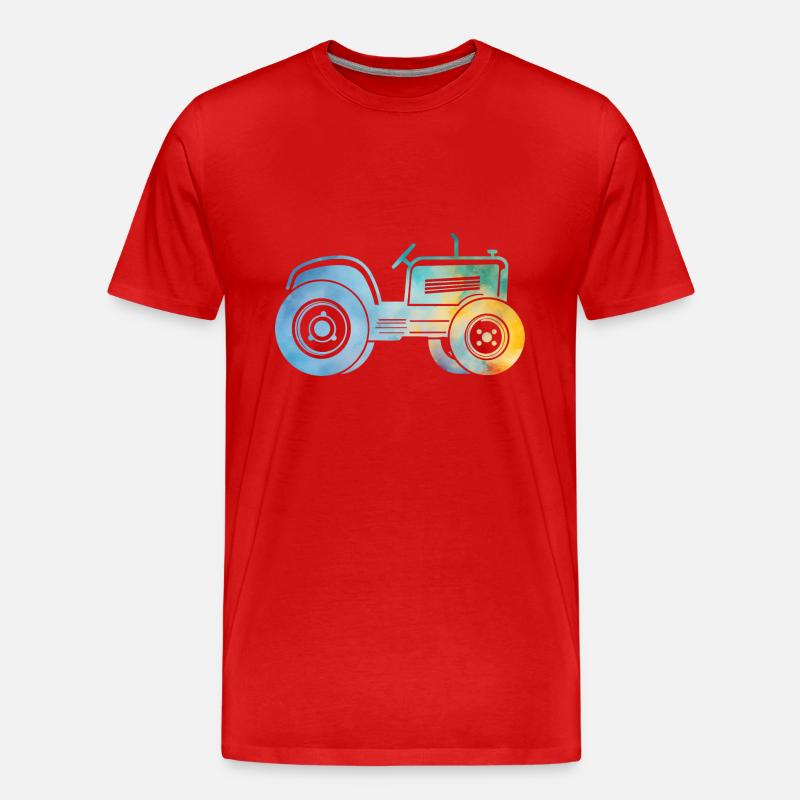 Traktor - Männer Premium Bio T-Shirt - Rot