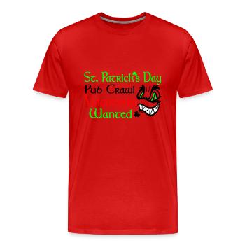 Einzigartiges Design zum St. Patrick's Day - Männer Premium Bio T-Shirt - Rot - Vorne - Damien (186cm)