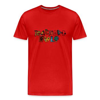 Teachers Rule - Men's Premium Organic T-Shirt - red - Front - Damien (186cm)