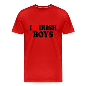 I love irish boys - Männer Premium Bio T-Shirt - Rot - Vorne - Damien (186cm)