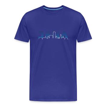 Jena Silhouette Skyline - Men's Premium Organic T-Shirt - royal blue - Front - Damien (186cm)