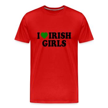 I love irish girls - T-shirt bio Premium Homme - rouge - Devant - Damien (186cm)