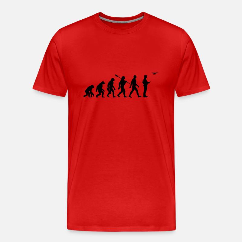 Evolution - Drohne - Drohnenpilot - Männer Premium Bio T-Shirt - Rot
