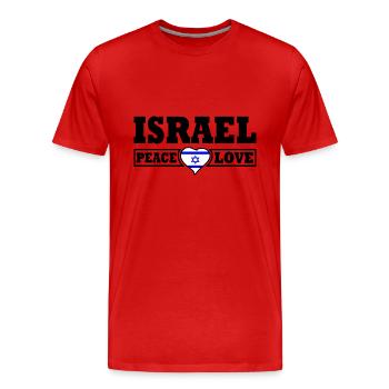 Israel - T-shirt bio Premium Homme - rouge - Devant - Damien (186cm)