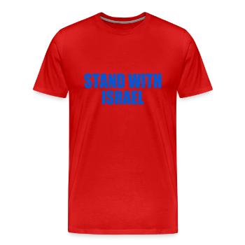 Stand with israel - Men's Premium Organic T-Shirt - red - Front - Damien (186cm)