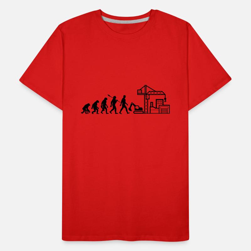 Evolution - Baustelle - Bauarbeiter Männer Premium Bio T-Shirt