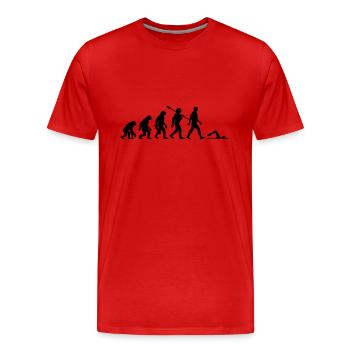 Evolution - Natation - Sports nautiques - T-shirt bio Premium Homme - rouge - Devant - Damien (186cm)