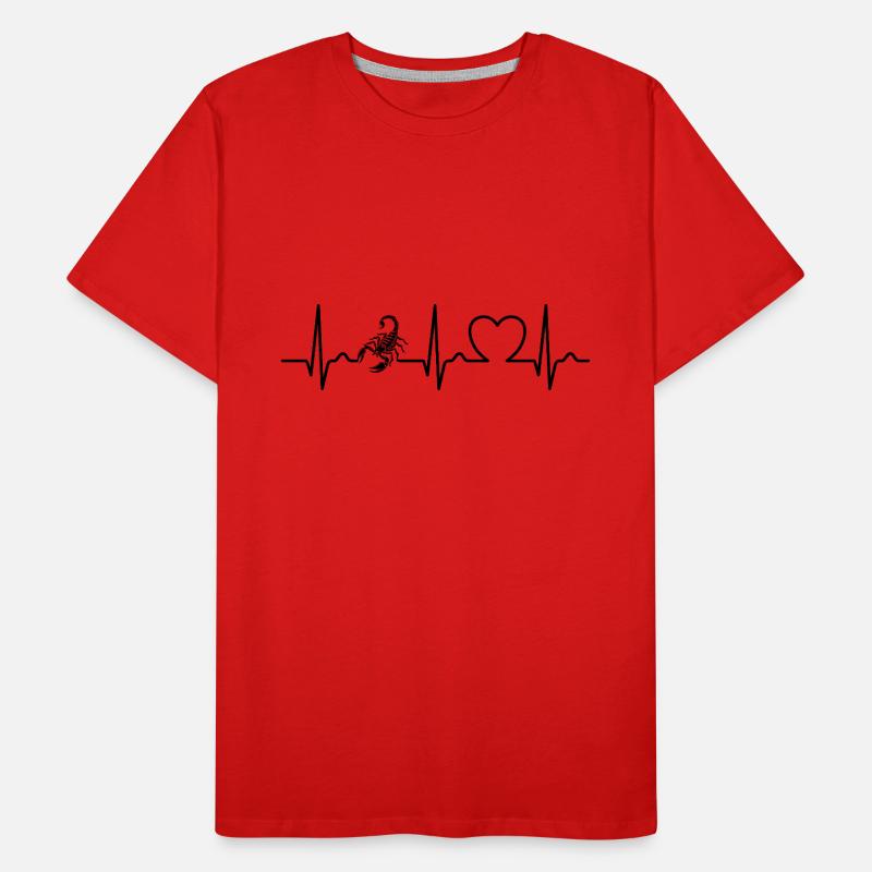 Scorpion - Dard empoisonné - Pouls - Courbe cardiaque - ECG T-shirt bio Premium Homme
