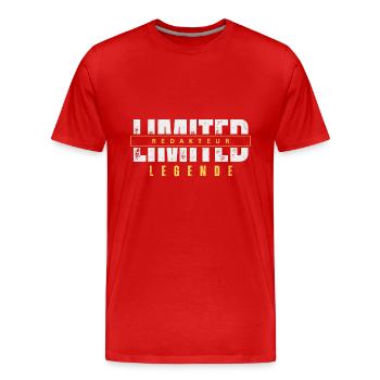 Légende de l’éditeur limité. - T-shirt bio Premium Homme - rouge - Devant - Damien (186cm)