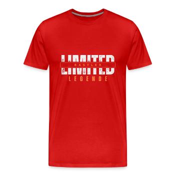 Limited Bastler Legende. - Männer Premium Bio T-Shirt - Rot - Vorne - Damien (186cm)