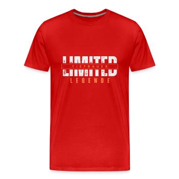 Légende limitée du génie civil. - T-shirt bio Premium Homme - rouge - Devant - Damien (186cm)