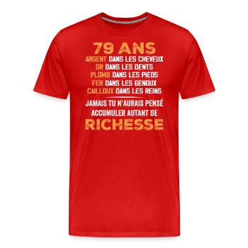 79 Jahre alt lustiges Geburtstagsgeschenk 79 Jahre altes Geschenk - Männer Premium Bio T-Shirt - Rot - Vorne - Damien (186cm)