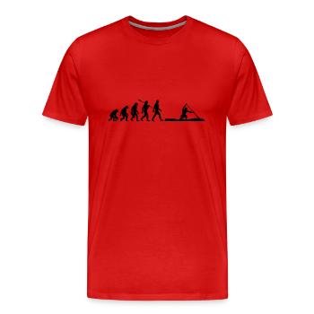Evolution - Canadier - Kanusport - Wettkampf - Männer Premium Bio T-Shirt - Rot - Vorne - Damien (186cm)