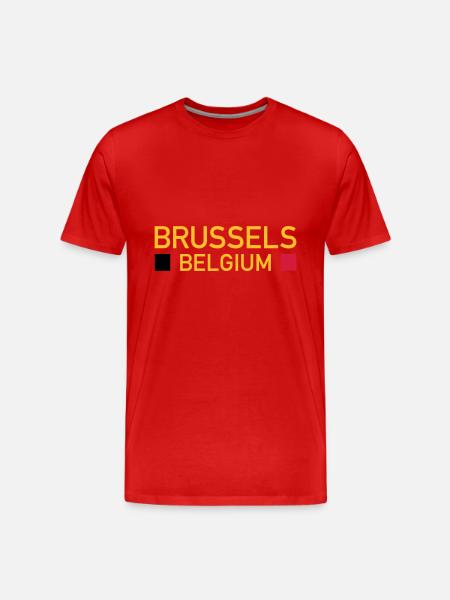 Brussels, Belgium (two squares) - Men's Premium Organic T-Shirt - red