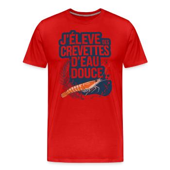 J'élève des crevettes d'eau douce - T-shirt bio Premium Homme - rouge - Devant - Damien (186cm)
