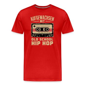 Hip Hop Gangster Cassette Graffiti Musique Rap Années 90 - T-shirt bio Premium Homme - rouge - Devant - Damien (186cm)