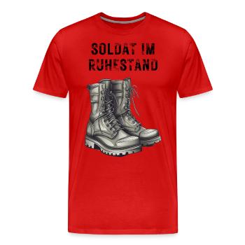 Soldat im Ruhestand - Männer Premium Bio T-Shirt - Rot - Vorne - Damien (186cm)