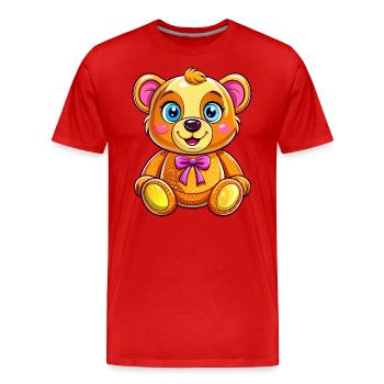 Cute Teddy - Men's Premium Organic T-Shirt - red - Front - Damien (186cm)