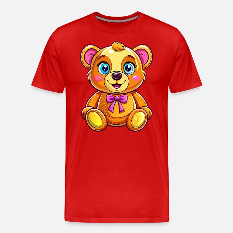 Süßer Teddy - Männer Premium Bio T-Shirt - Rot