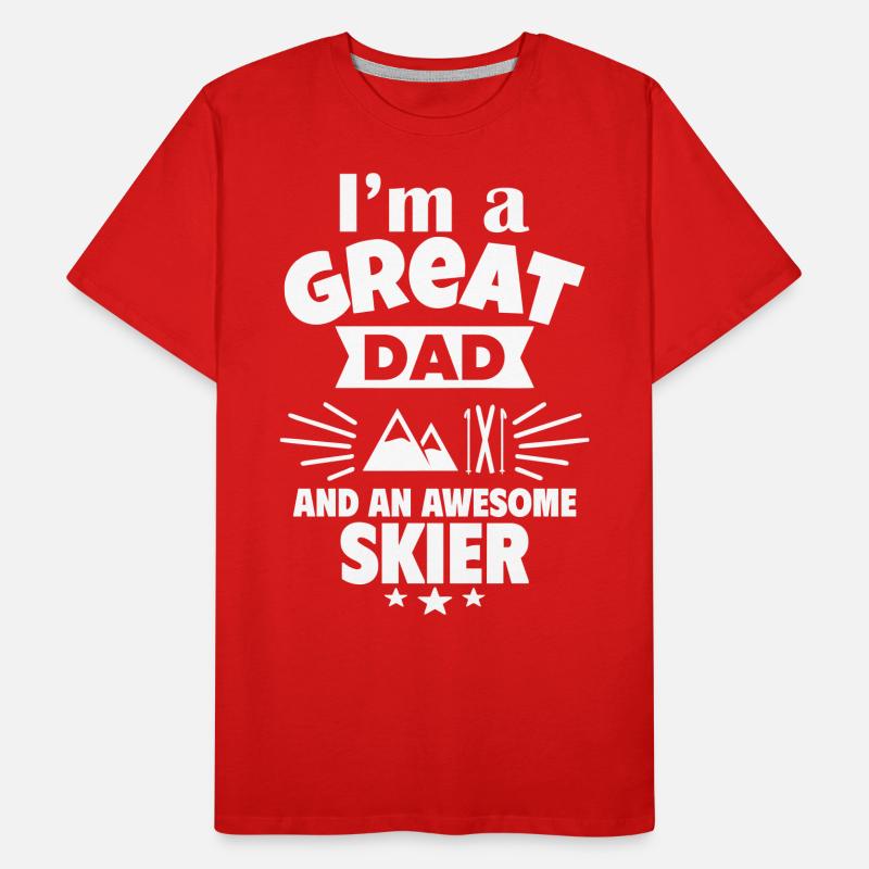Ich bin ein toller Papa und ein starker Skifahrer Männer Premium Bio T-Shirt