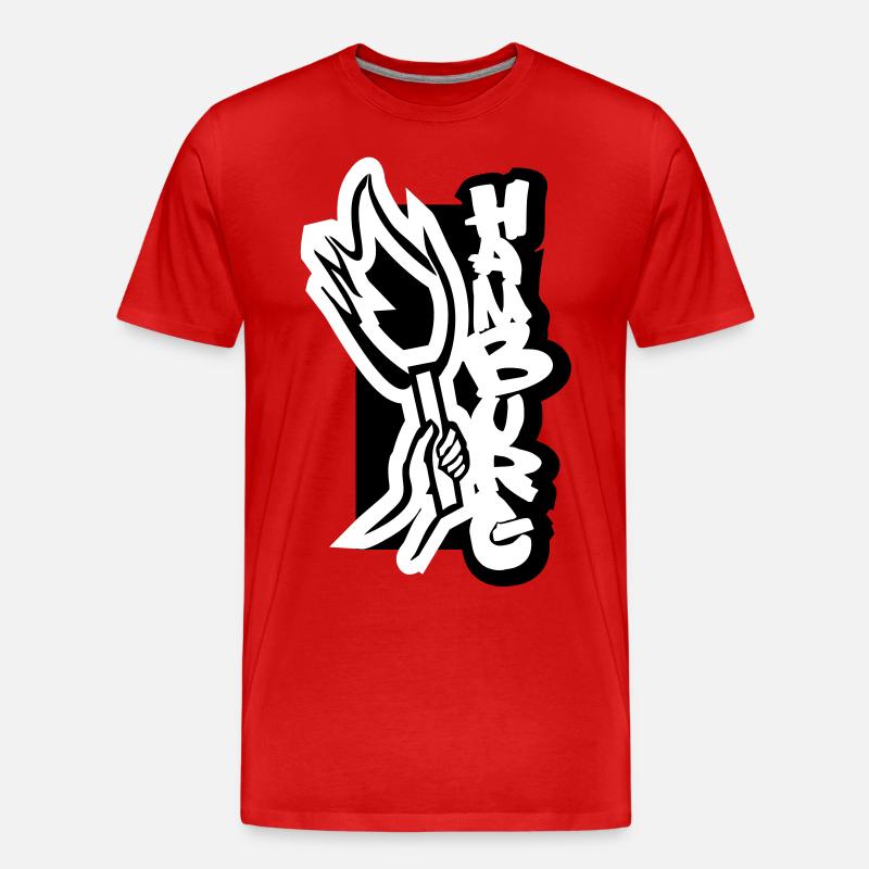 hamburg_pyro - Männer Premium Bio T-Shirt - Rot