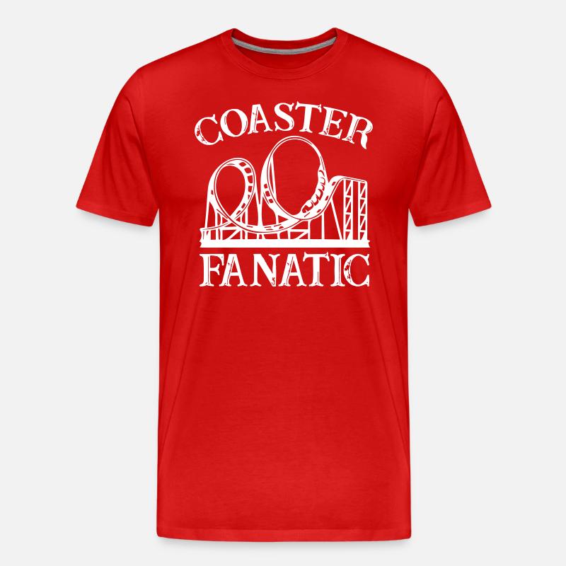 Roller Coaster Fanatic - Männer Premium Bio T-Shirt - Rot