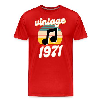 né 1971 millésime 71 idée cadeau anniversaire - T-shirt bio Premium Homme - rouge - Devant - Damien (186cm)