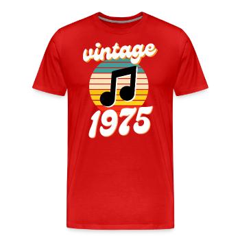 né 1975 millésime 75 idée cadeau anniversaire - T-shirt bio Premium Homme - rouge - Devant - Damien (186cm)