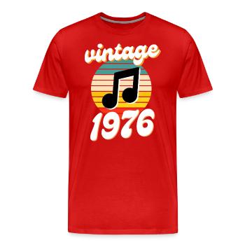 né 1976 année 76 idée cadeau anniversaire - T-shirt bio Premium Homme - rouge - Devant - Damien (186cm)