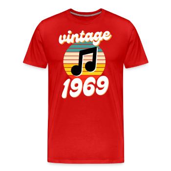 né 1969 année 69 idée cadeau anniversaire - T-shirt bio Premium Homme - rouge - Devant - Damien (186cm)