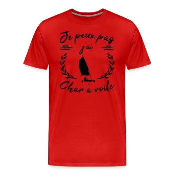 Ich kann nicht Ich habe Sandsegeln Geschenk Sport Humor - Männer Premium Bio T-Shirt - Rot - Vorne - Damien (186cm)