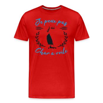 Ich kann nicht Ich habe Sandsegeln Geschenk Sport Humor - Männer Premium Bio T-Shirt - Rot - Vorne - Damien (186cm)
