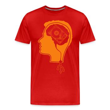 geek - T-shirt bio Premium Homme - rouge - Devant - Damien (186cm)