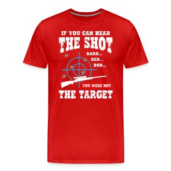 You Were Not The Target - Sniper - Men's Premium Organic T-Shirt - red - Front - Damien (186cm)