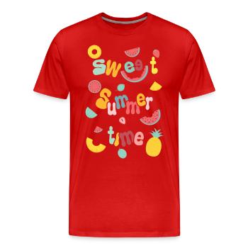 Sweet summertime. - Men's Premium Organic T-Shirt - red - Front - Damien (186cm)