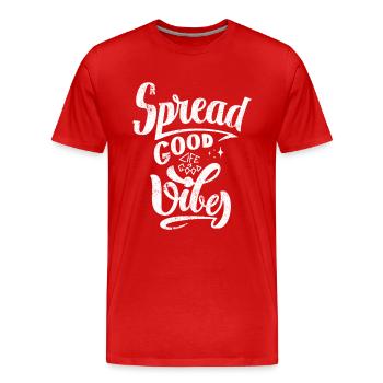 SCHÖN ZEIT LIEBE GLÜCKLICH ZITAT GUTES LEBEN MOTIV - Männer Premium Bio T-Shirt - Rot - Vorne - Damien (186cm)