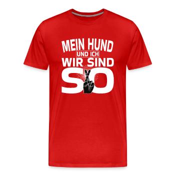 Mein Hund und ich - Männer Premium Bio T-Shirt - Rot - Vorne - Damien (186cm)